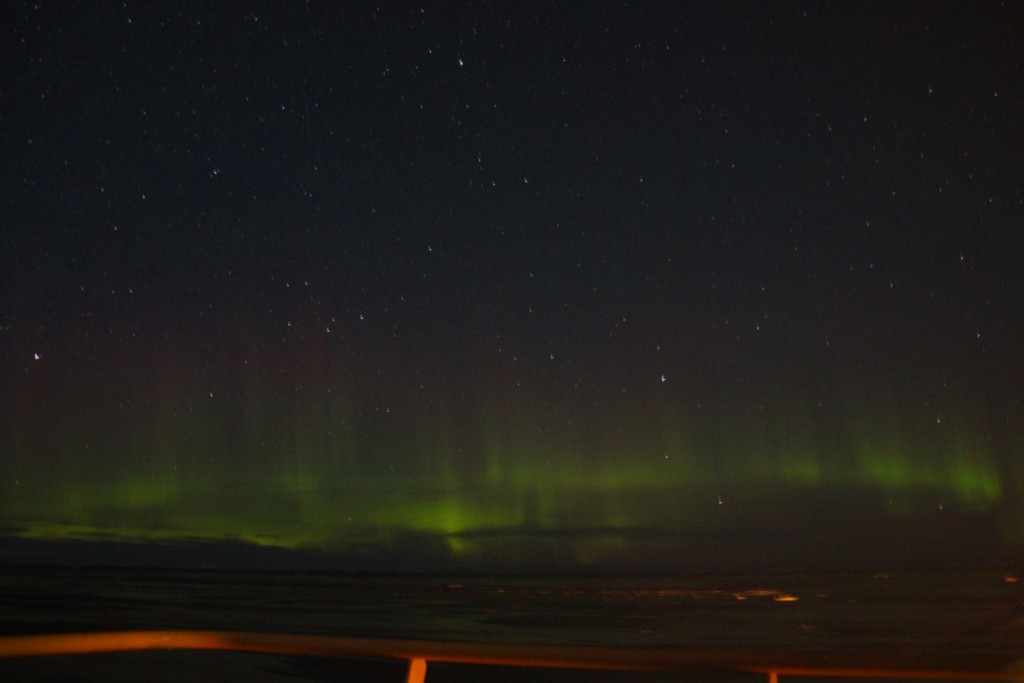 View of Aurora Borealis from the ship