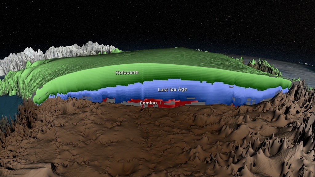 Visualization of the layers inside the Greenland Ice Sheet