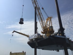 drilling platfrom over Chicxulub crater