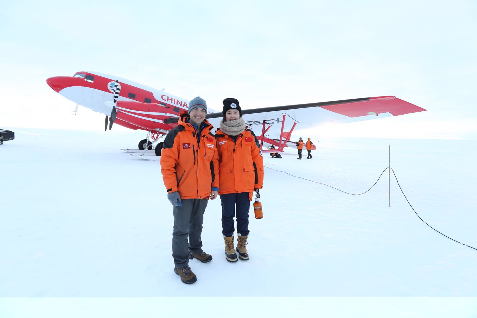 Jamin Greenbaum and Wei Wei in Antarctica