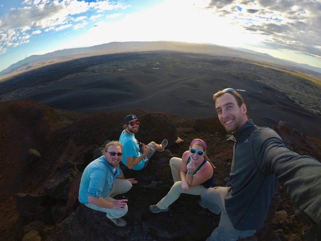 selfie photo in front of a desert landscape
