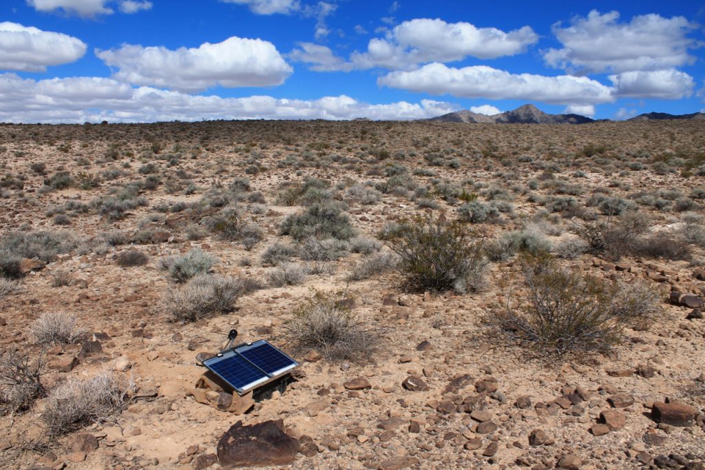 a seismic sensor in the desert
