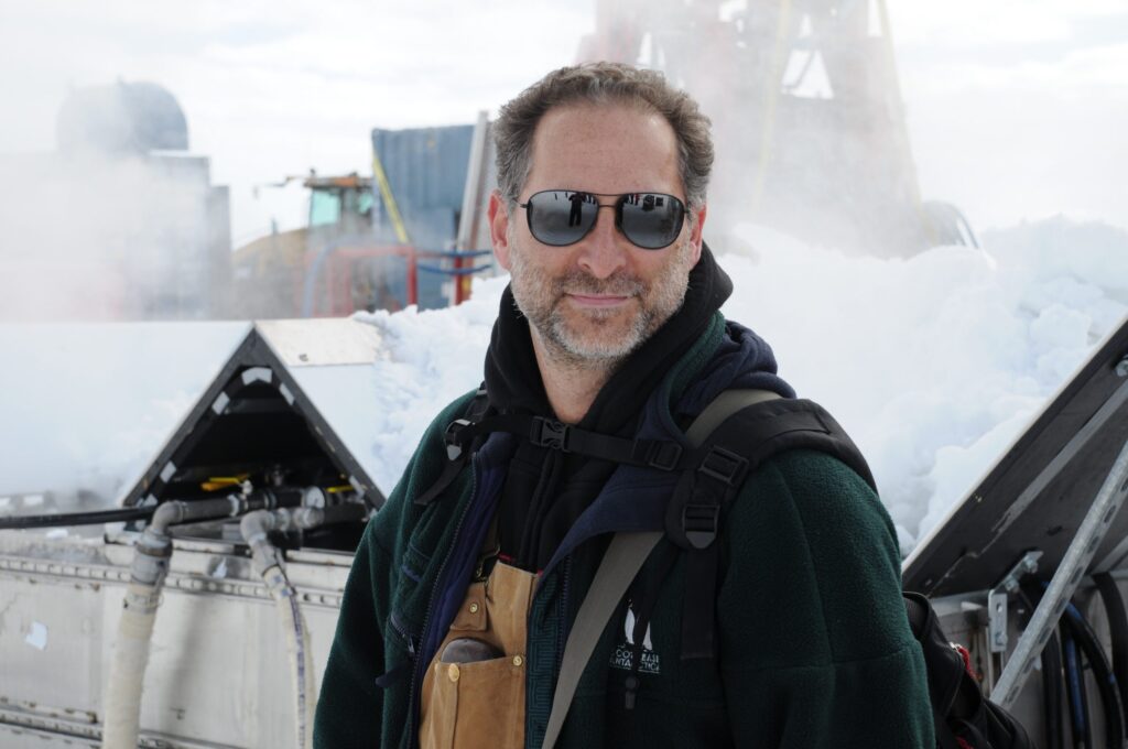 Portrait of Reed Scherer, in Antarctica.