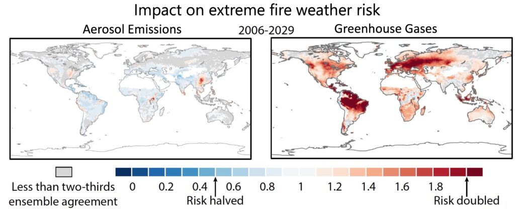 Figure showing fire weather risk across the world