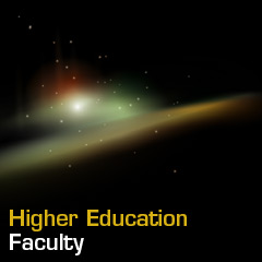 Space art. Text reads Higher Education Faculty