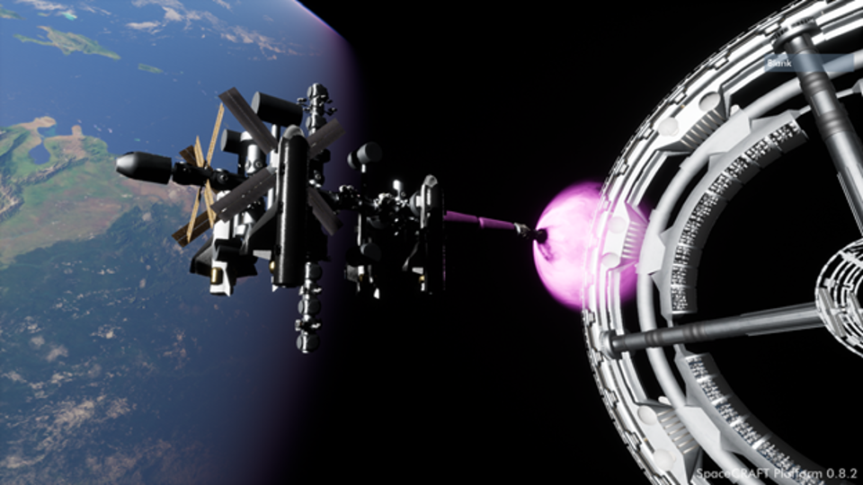 illustration of a space station in orbit over Earth