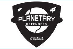 Logo for Liftoff. Text reads: Planetary Defenders. Liftoff