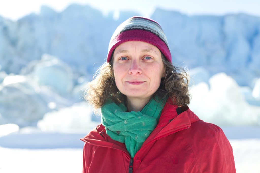 Photo of Nanna near a glacier.