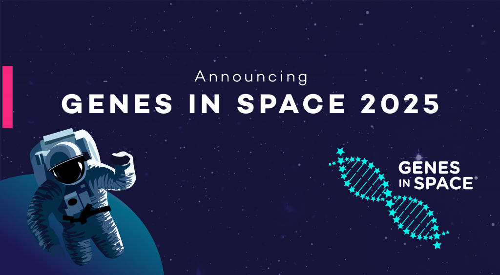 Banner introducing Genes in Space 2025 challenge