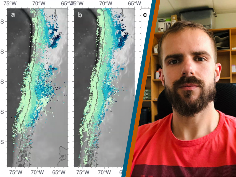 Photo of data from Community Seismic Network (left) and a photo of Bertrand (right).