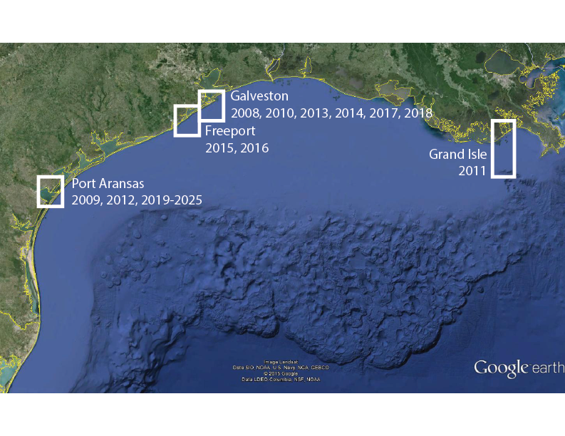 Map showing where the field course has been.
