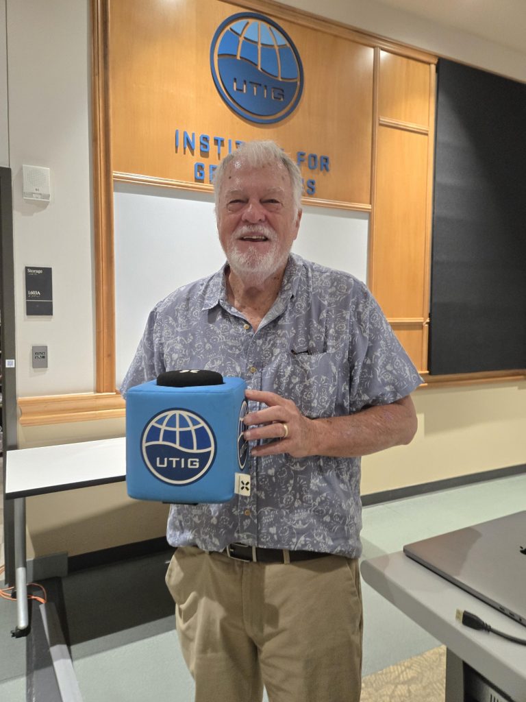 John Anderson with the UTIG Cube